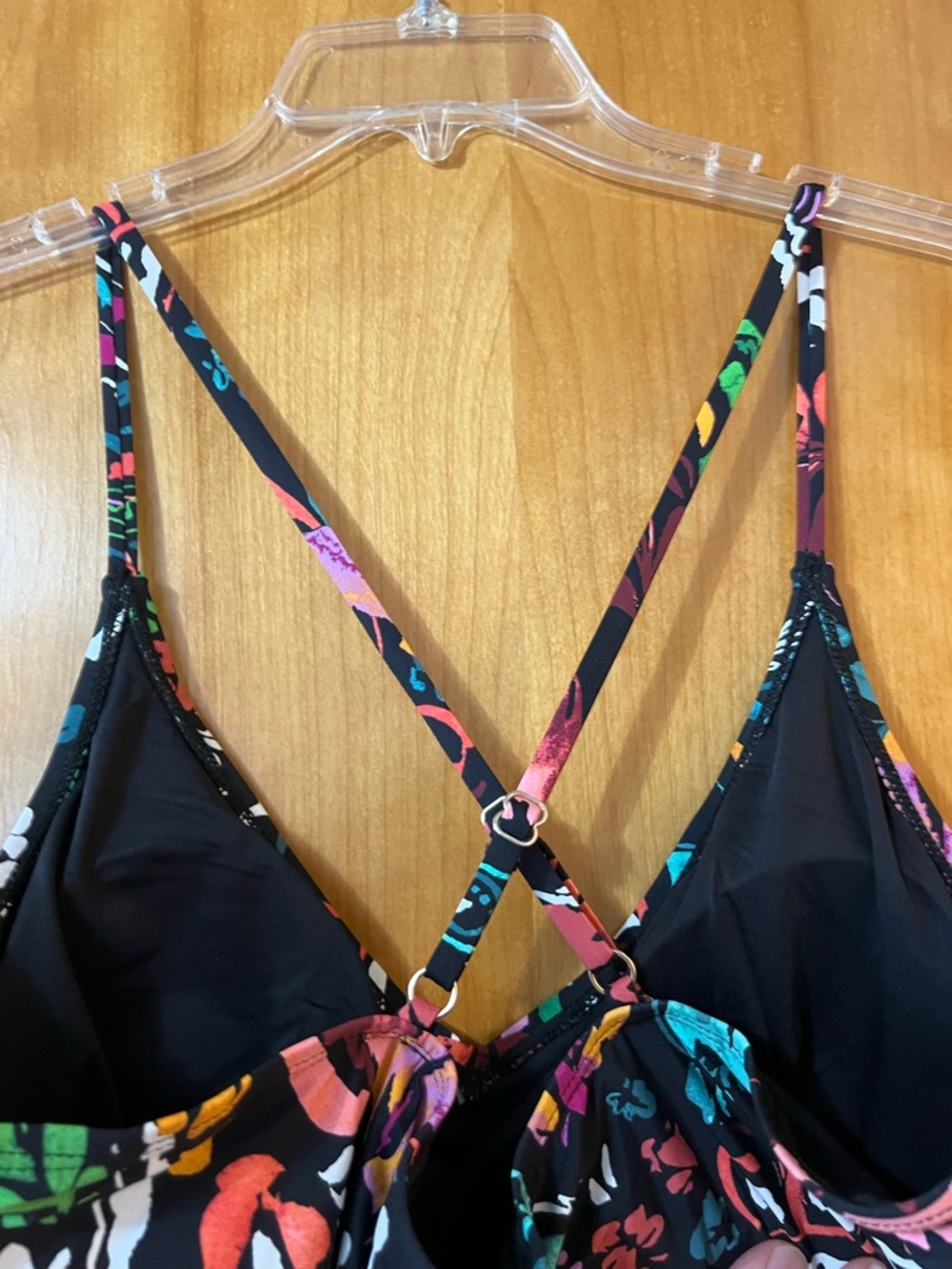 Anne Cole Swim Tankini Top Floral Abstract Art Tropical Colorful NWT Large - Picture 6 of 10